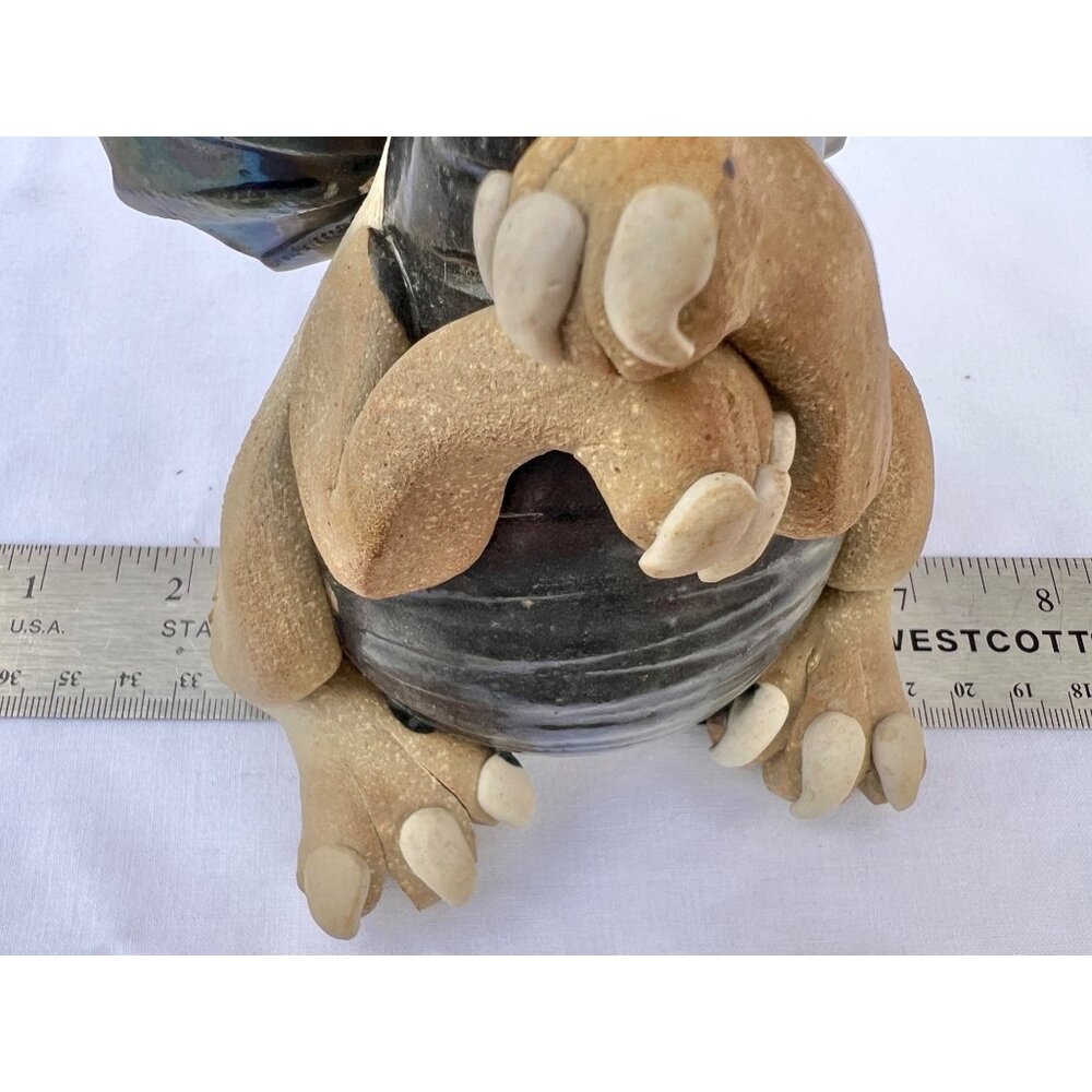 Handcrafted Ceramic Dragon Oil Lamp 1980s 8.5" X 7.75" Tall X 4.75" Unique Colle - Picture 6 of 16